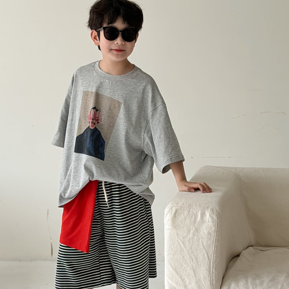 【100-150】フロントプリントTシャツ