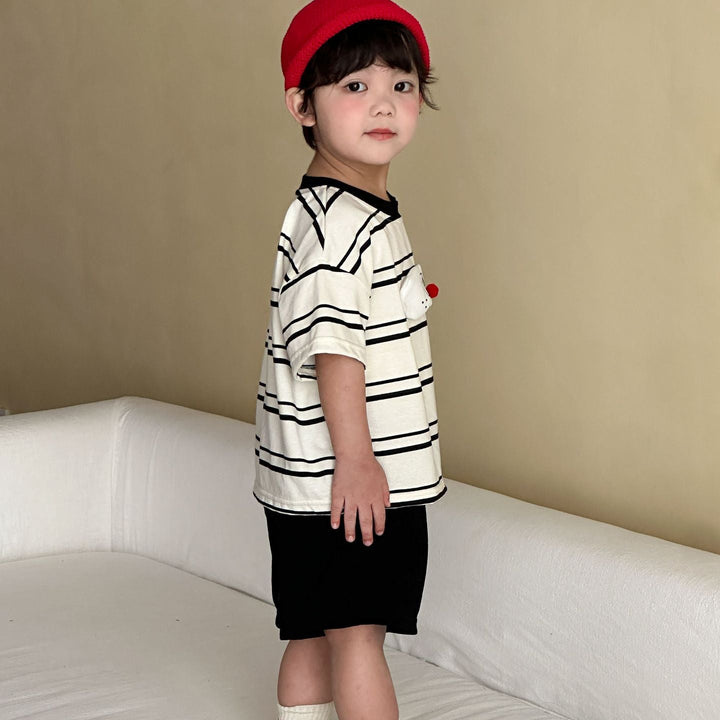 【80-150】フロントワッペンTシャツ×ハーフパンツセット