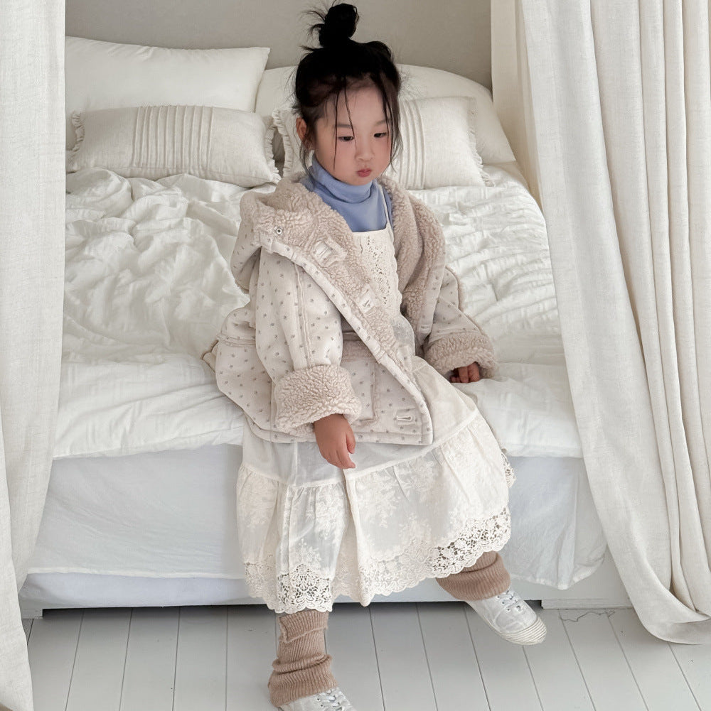 【90-140】フード付きリバーシブルショートコート