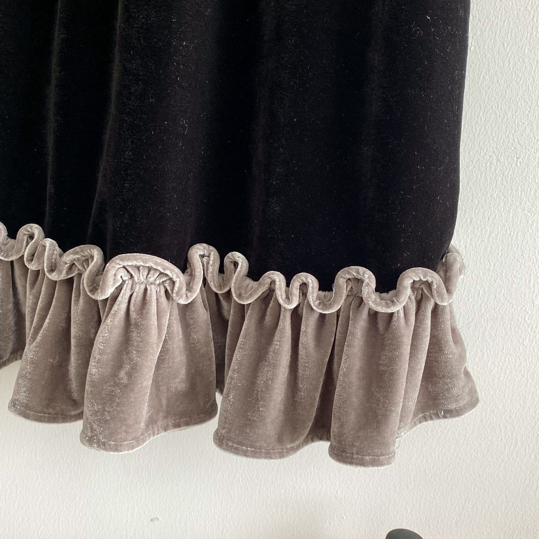 【100-140】バイカラーフリルヘムノースリーブワンピース