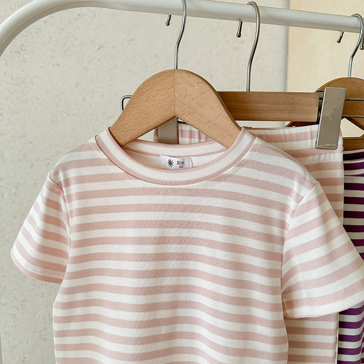 【90-140】ボーダー柄セットアップ