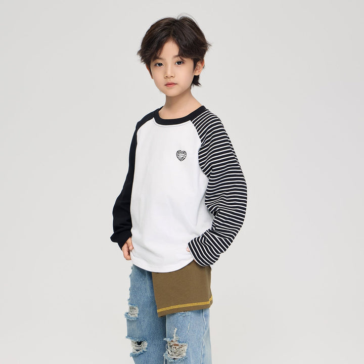 【100-150】アシンメトリーロングTシャツ