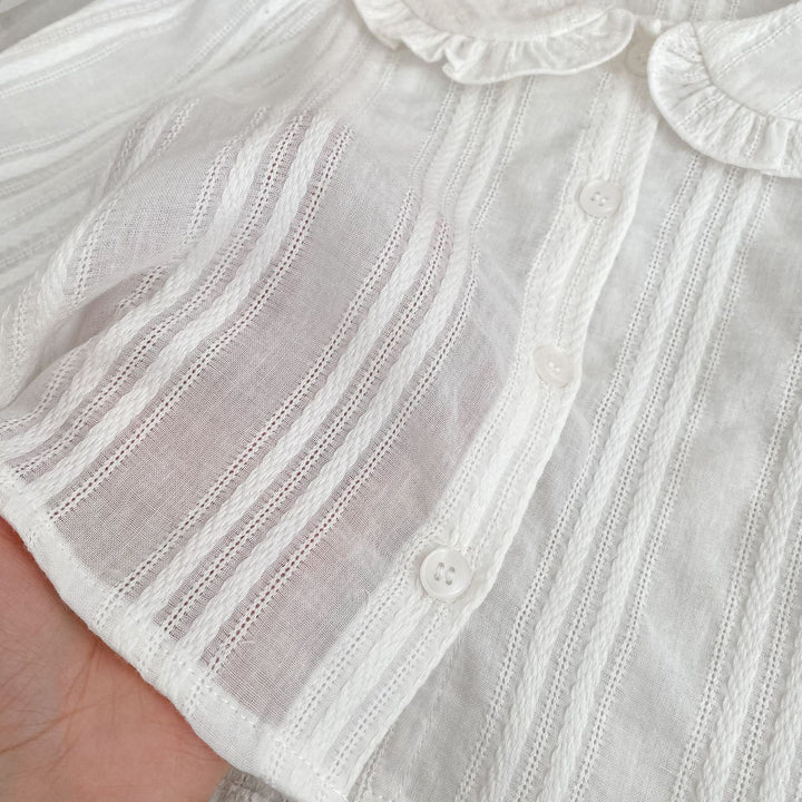 【73-120】襟付きフリルデザインシャツ