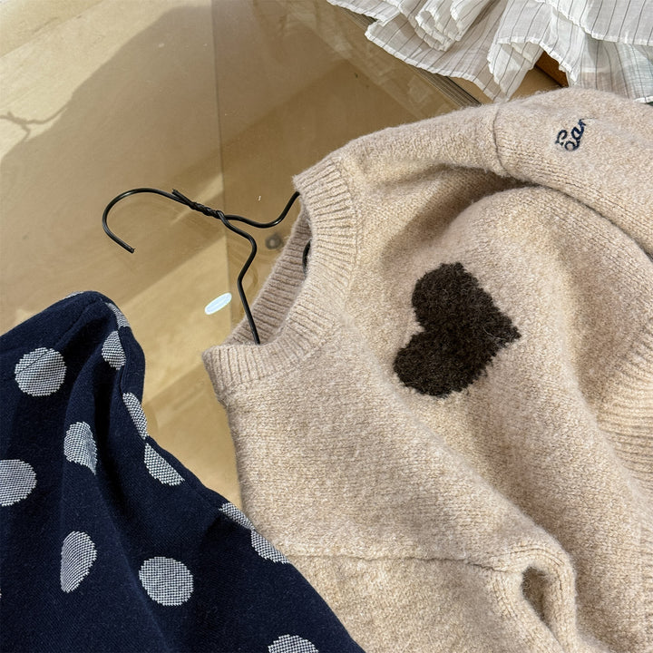 【80-130】フロントハートニットトップス