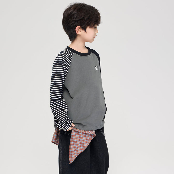 【100-150】アシンメトリーロングTシャツ