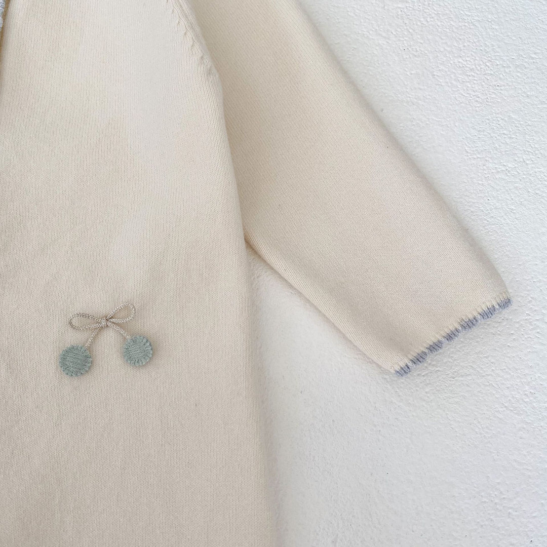 【73-90】リボンモチーフ長袖ロンパース