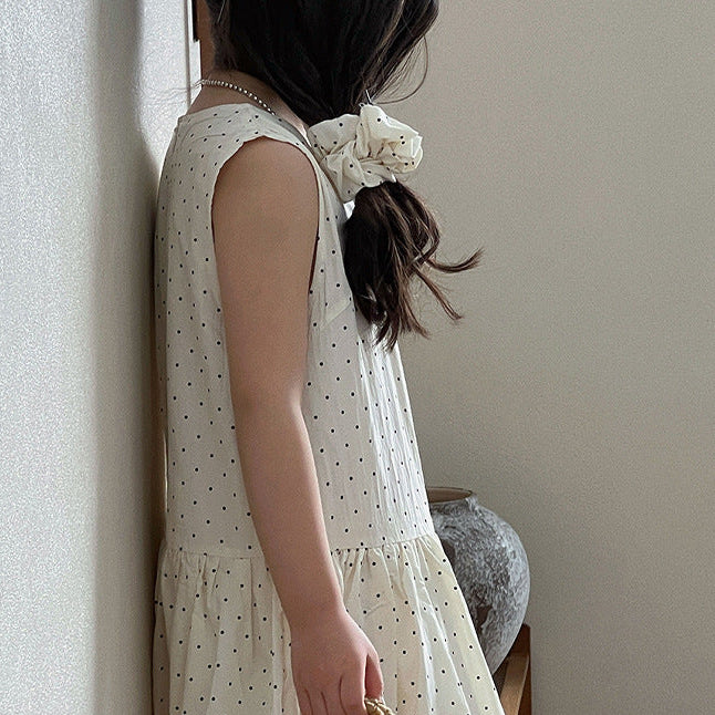 【90-140】ドット柄デザイン切替ワンピース