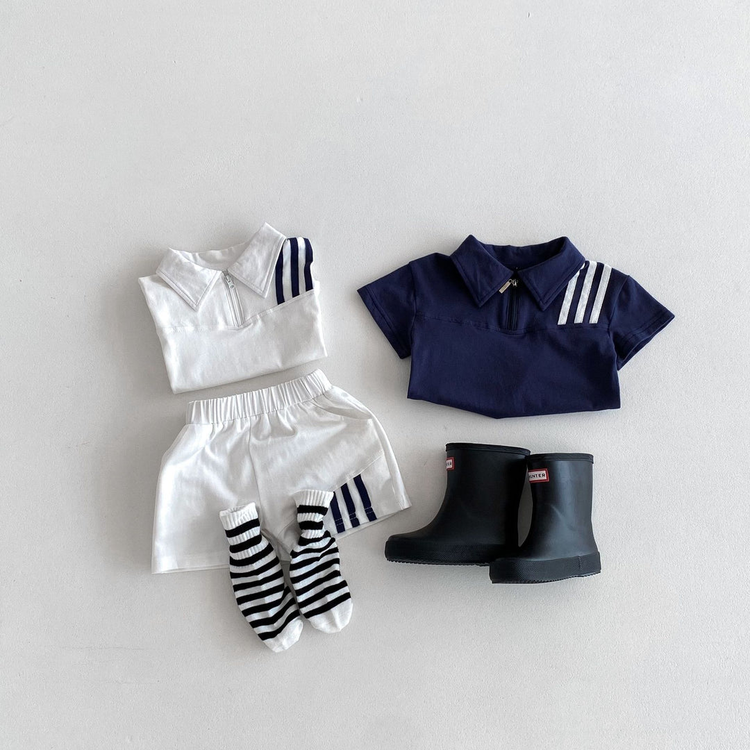 【80-130】スリーラインハーフジップセットアップ