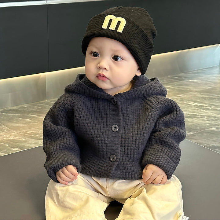 【73-110】フード付きニットカーディガン