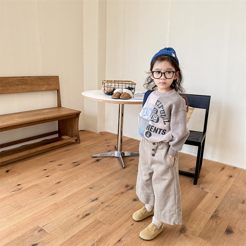 【80-130】コーデュロイワイドパンツ