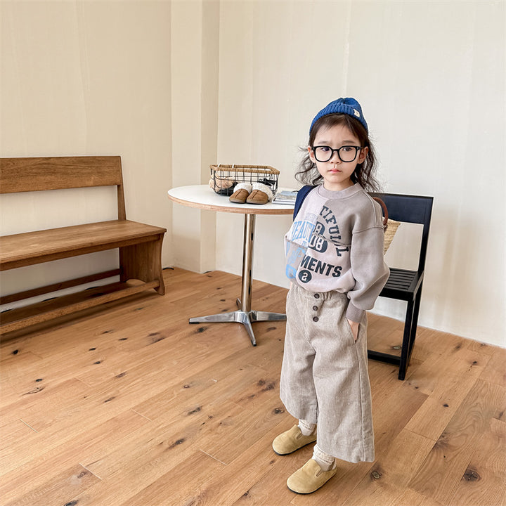 【80-130】コーデュロイワイドパンツ