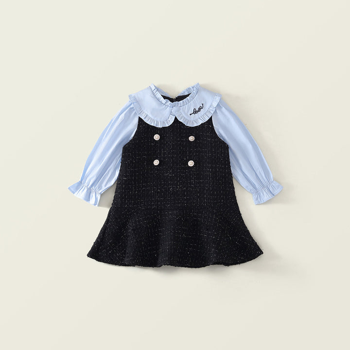 【90-140】ブラウスレイヤード風ワンピース