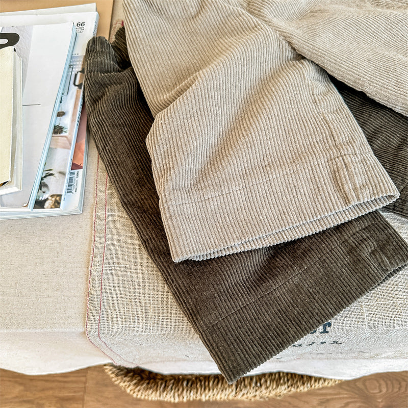 【80-130】コーデュロイワイドパンツ