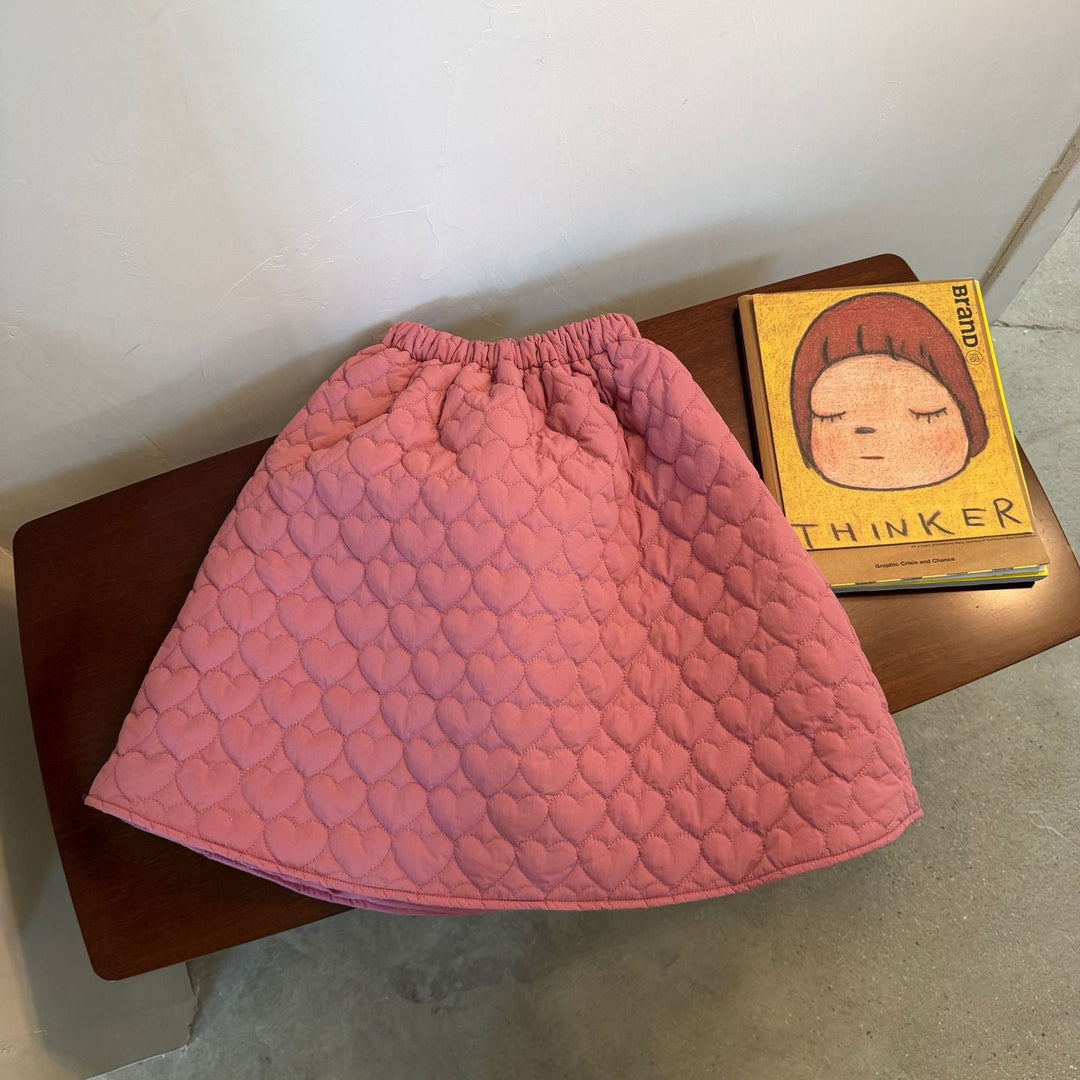 【90-150】ハートキルティングロングスカート