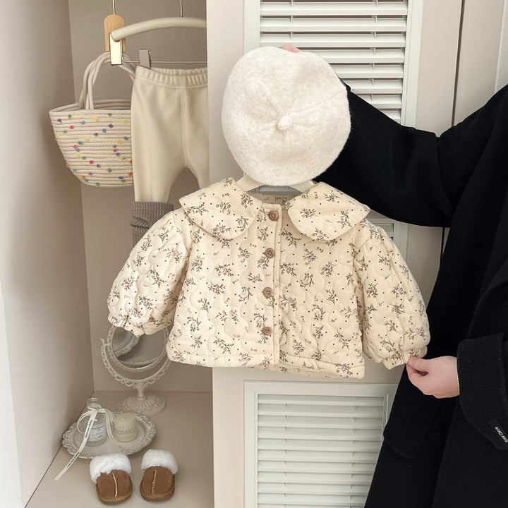 【73-100】襟付きボタニカル柄ジャケット