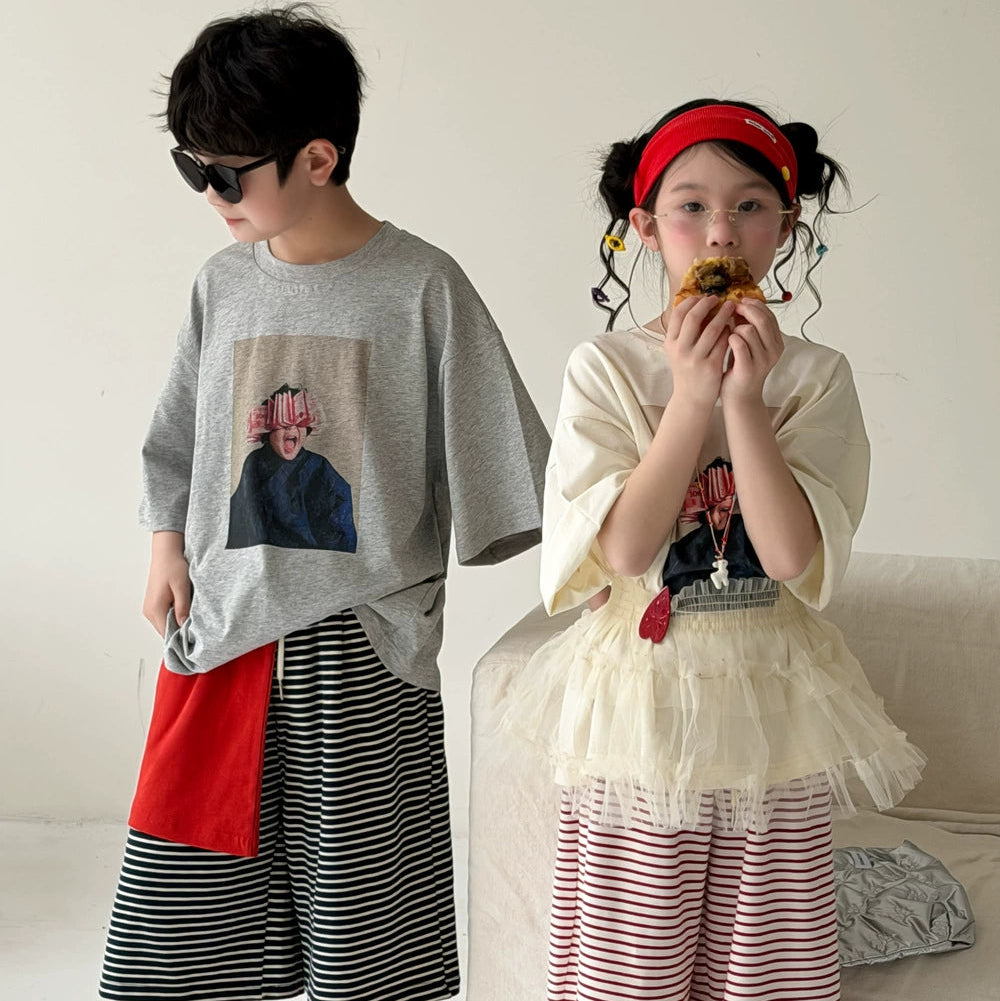【100-150】フロントプリントTシャツ