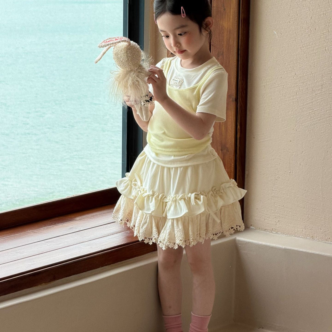 【90-150】フリル＆レースデザインスカート