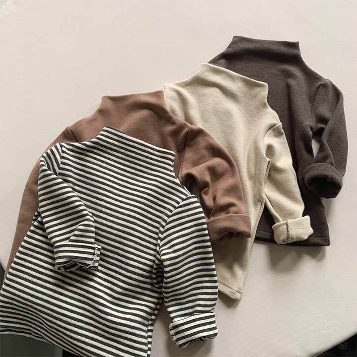 【80-130】モックネックシンプルトップス