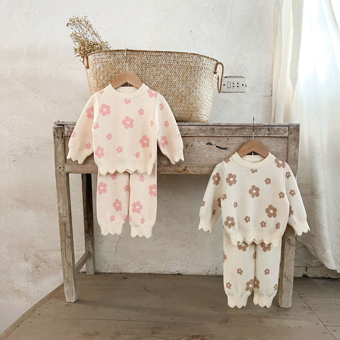 【73-100】スカラップヘム花柄セットアップ