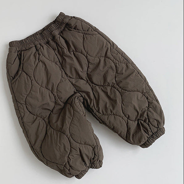 【80-130】キルティングカジュアルパンツ