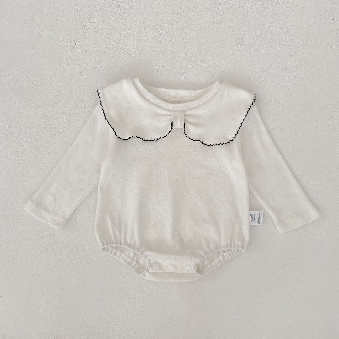 【73-90】デザインカラー長袖ロンパース