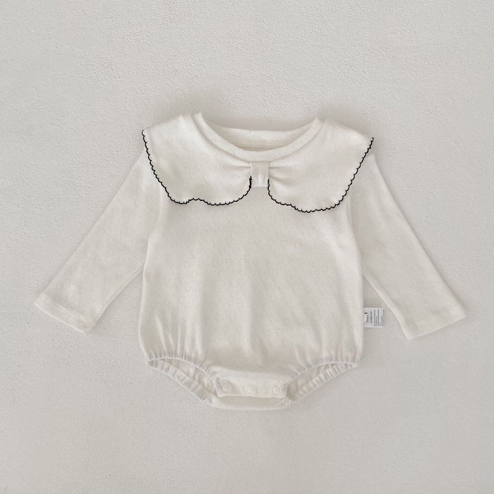 【73-90】デザインカラー長袖ロンパース