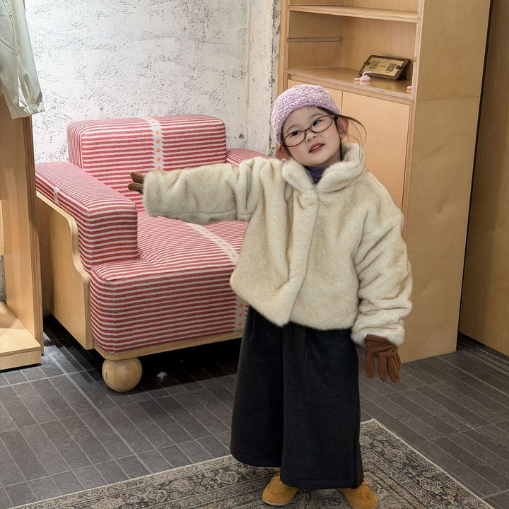 【90-140】スタンドカラーフェイクファージャケット