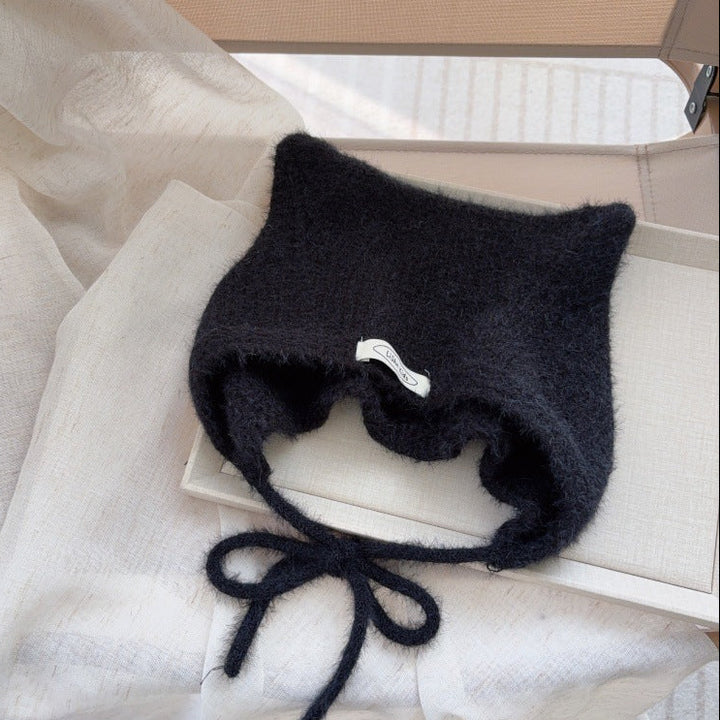 【48-52cm】あご紐付きねこ耳ニット帽