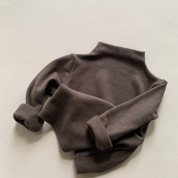 【80-130】モックネックシンプルトップス