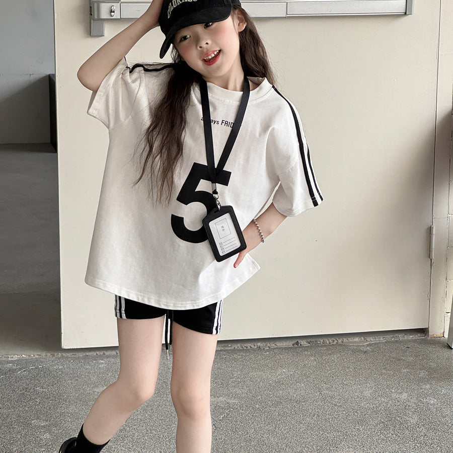 【100-150】サイドラインオーバーサイズTシャツ
