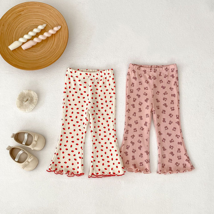 【73-110】パターンプリントフレアロングパンツ