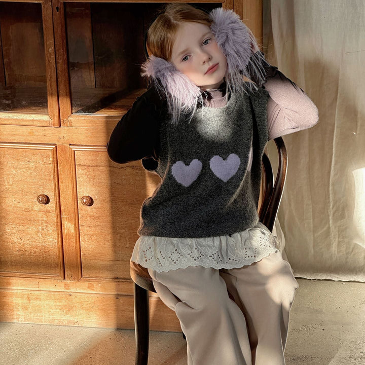 【90-150】ハートデザインニットベスト