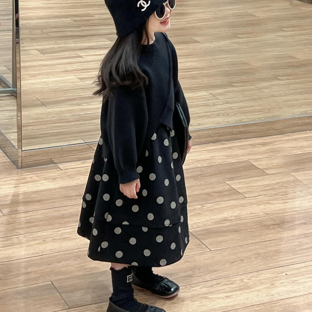 【90-140】アシンメトリーニットトップス