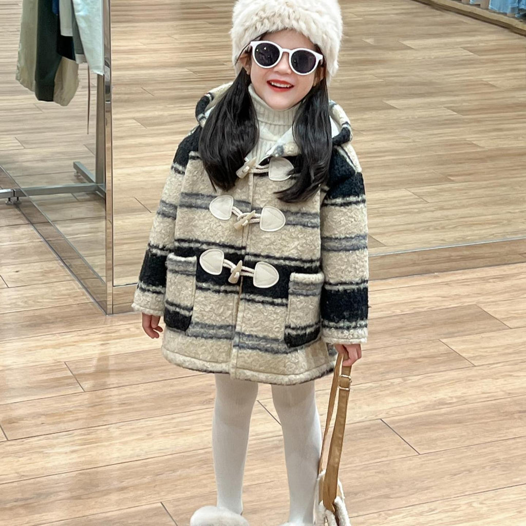 90-140】マルチボーダーダッフルコート｜ELMO-こども服エルモ