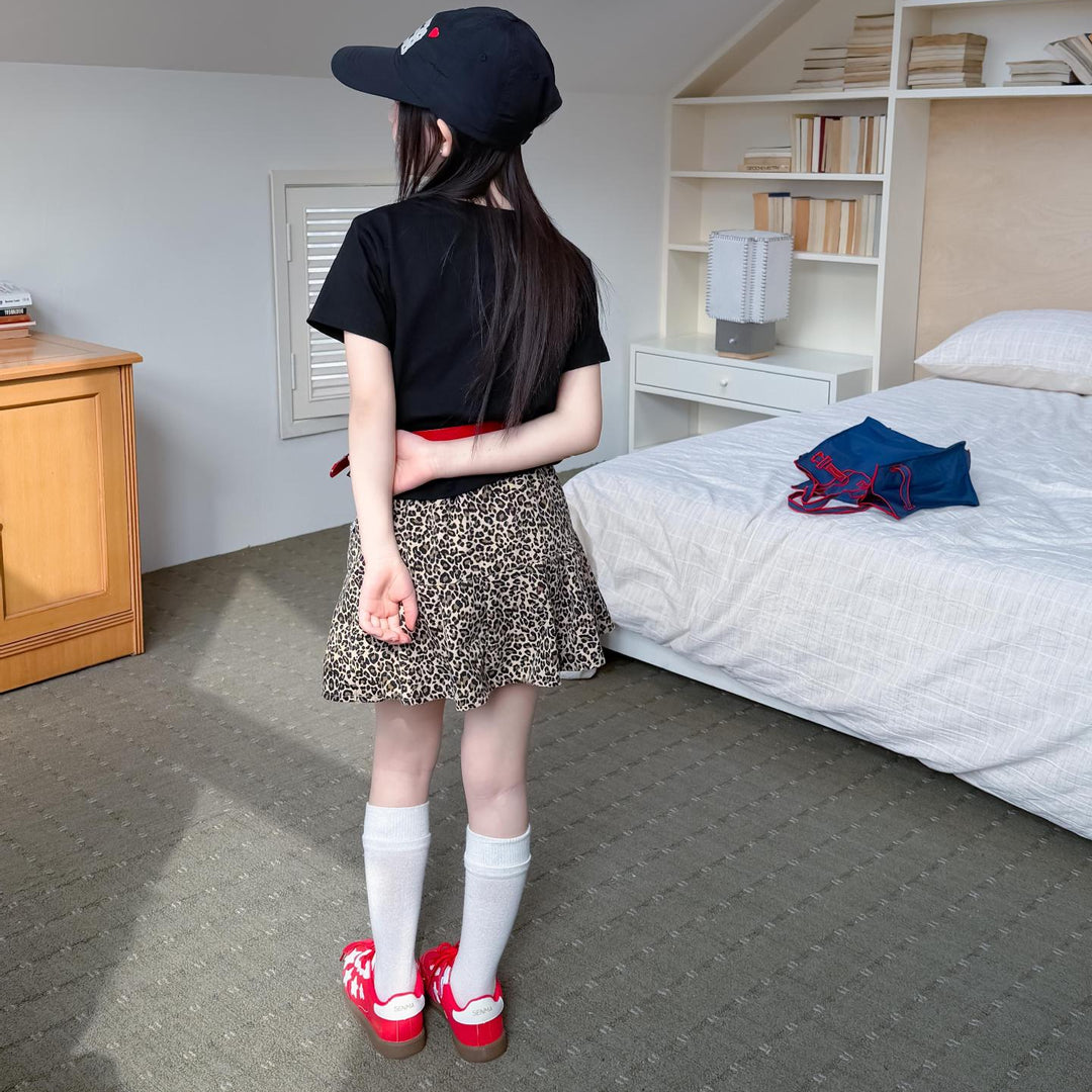 【100-150】リボン＆cherryデザインＴシャツ