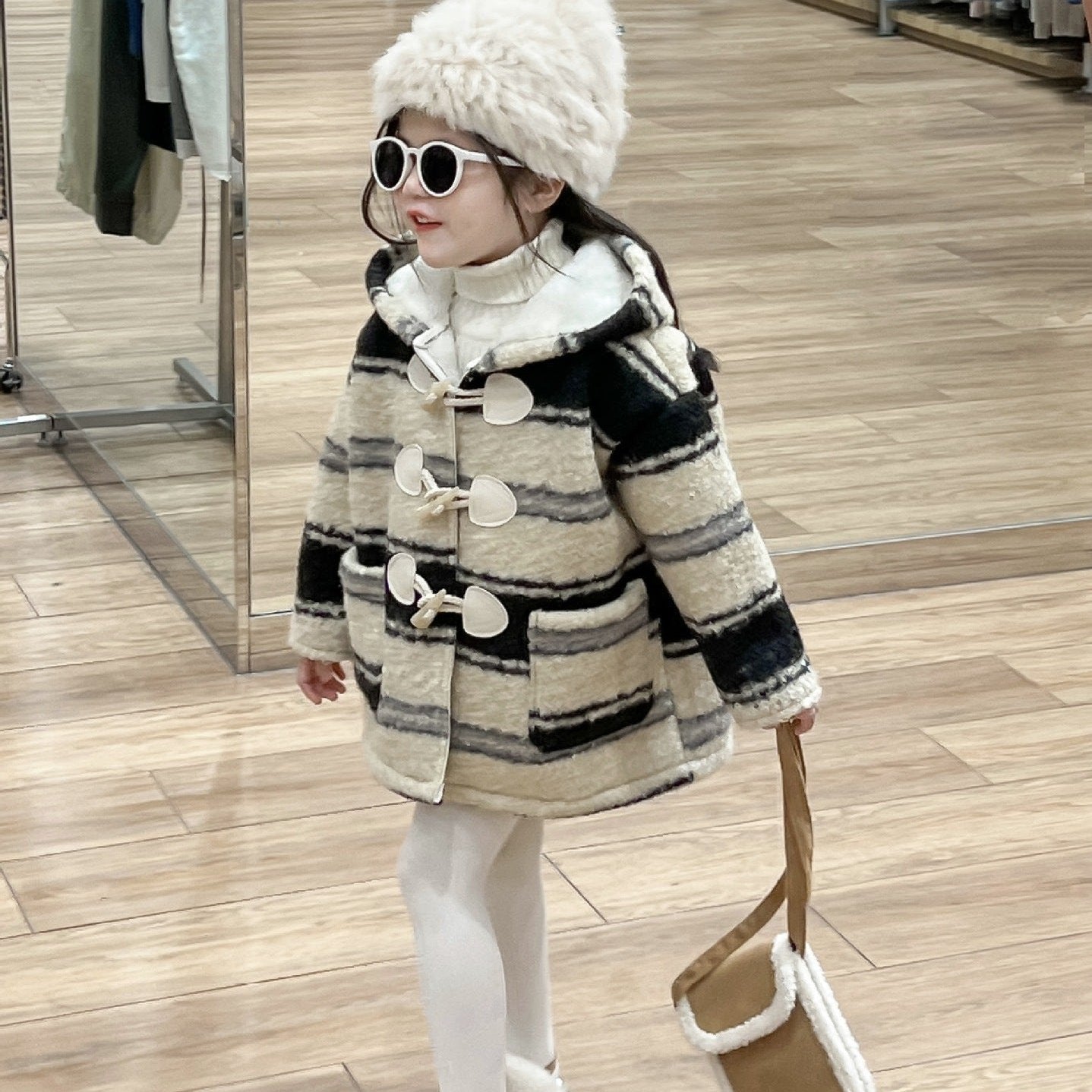 90-140】マルチボーダーダッフルコート｜ELMO-こども服エルモ