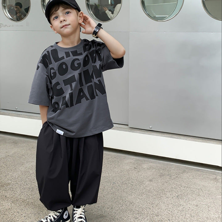 【120-150】英字デザインTシャツ