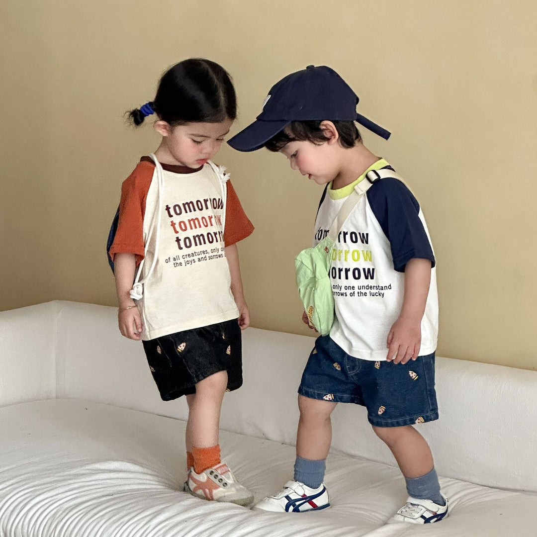 【80-150】英字ロゴラグランスリーブTシャツ