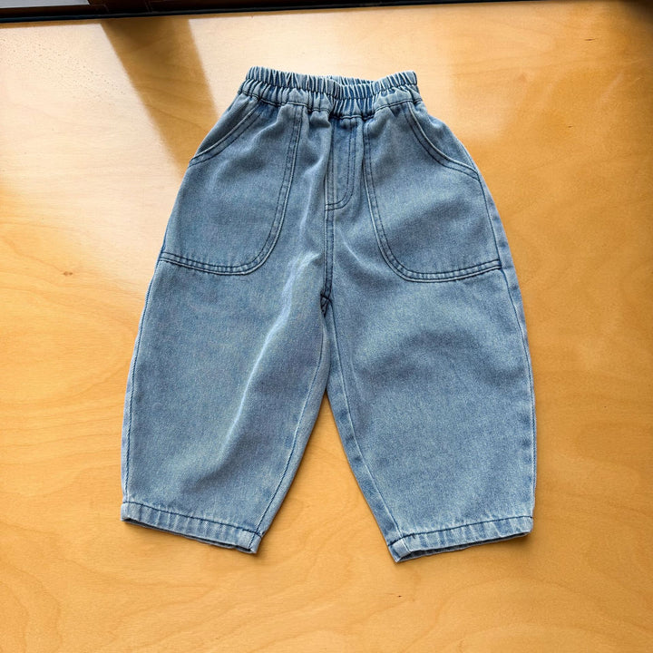 【80-150】ビッグポケットカーブデニムパンツ