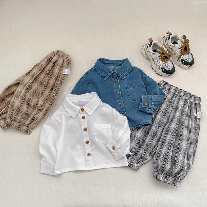 【73-110】シンプル長袖シャツ