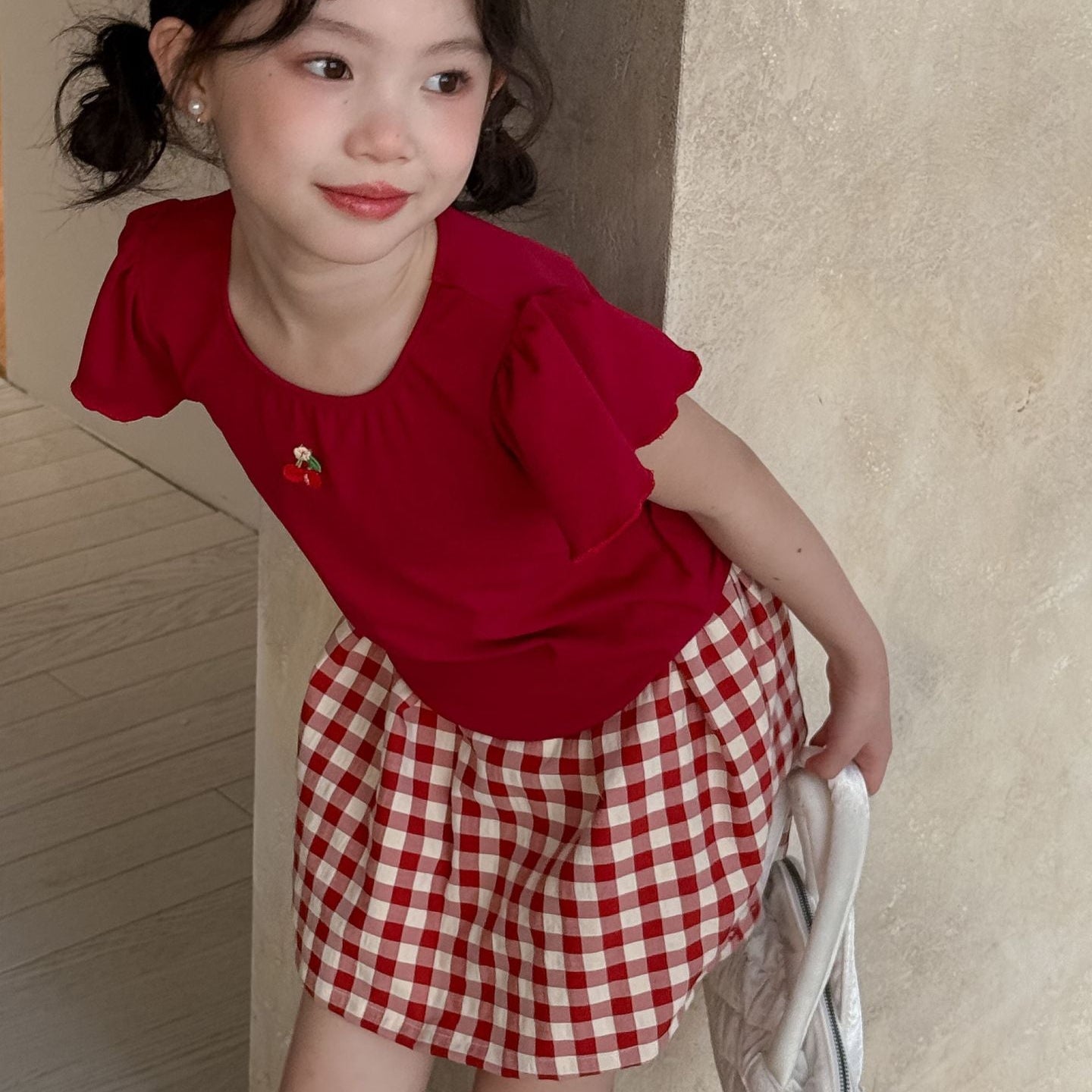 90-150】ギンガムチェックミニスカート｜ELMO-こども服エルモ