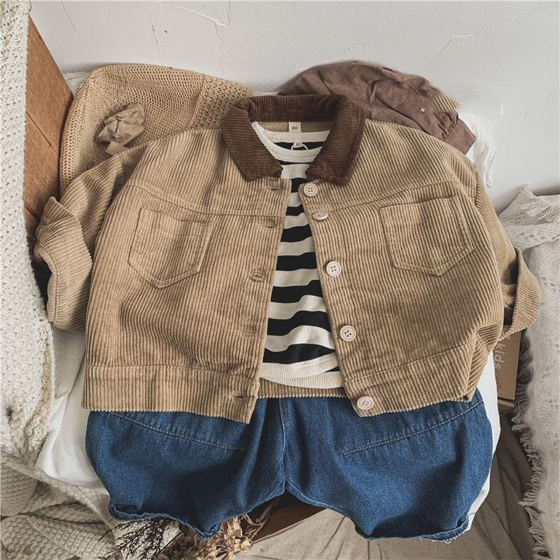 【100-140】バイカラーコーデュロイジャケット