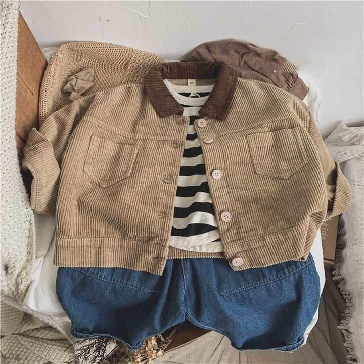 【100-140】バイカラーコーデュロイジャケット