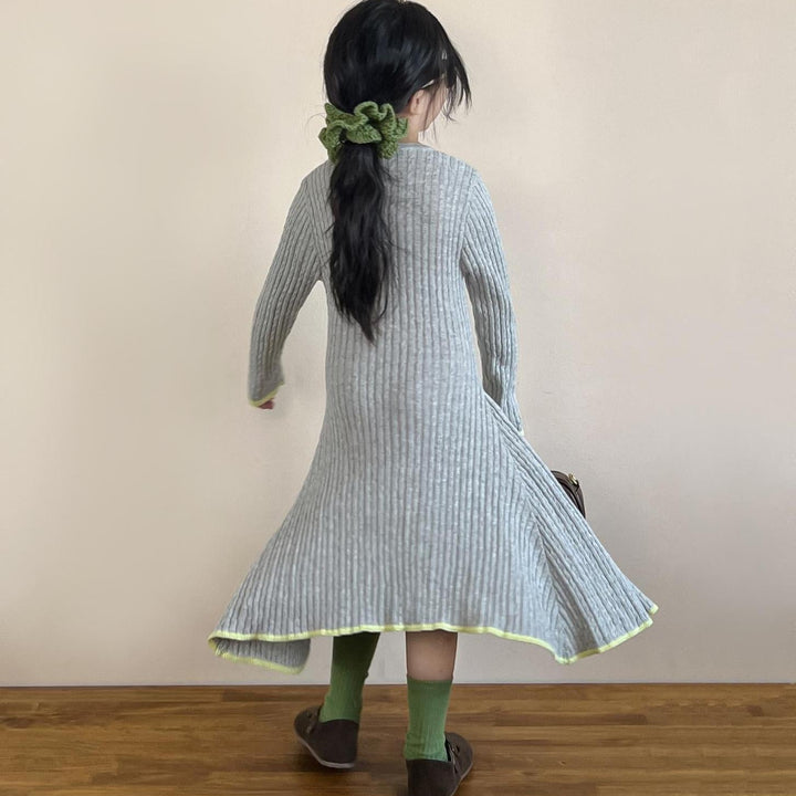 【90-140】アシンメトリーニットワンピース