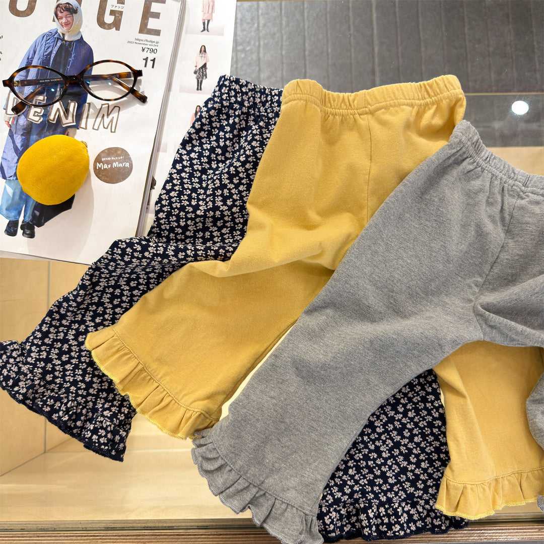 【80-130】フリルヘムロングパンツ