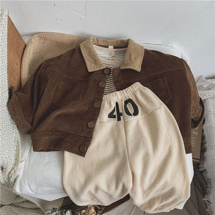 【100-140】バイカラーコーデュロイジャケット