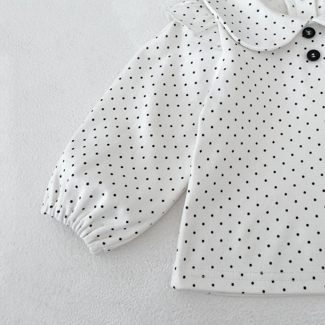 【73-110】フリルデザインドット柄セットアップ