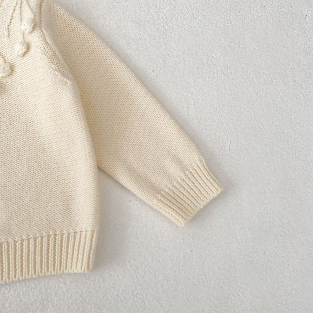 【73-100】ポンポンデザインカーディガン