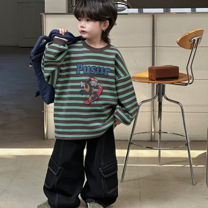 【90-150】ワイドカーゴデニムパンツ