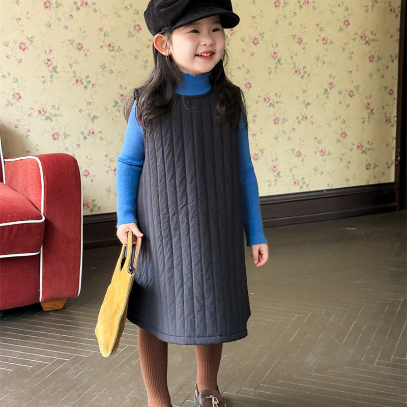 【90-140】ノースリーブキルティングワンピース